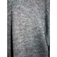 Melanżowy luźny sweter OVERSIZE z golfem - grafitowy